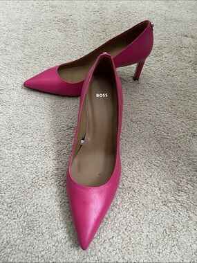HUGO BOSS Bright Pink Janet Pointed-Toe Stiletto Pumps